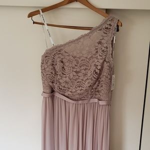 David's Bridal Bridesmaid Dress One Shoulder Sz 10